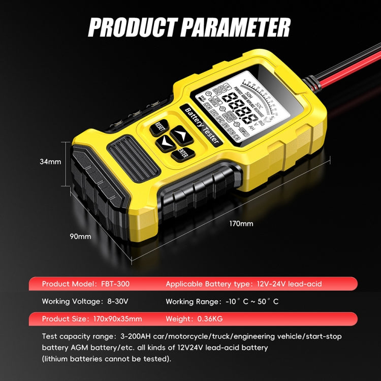 FOXSUR 12V/24V Automotive Lead-acid Battery Internal Resistance Rapid Analyzer(Yellow) - HoMEdemic™ 