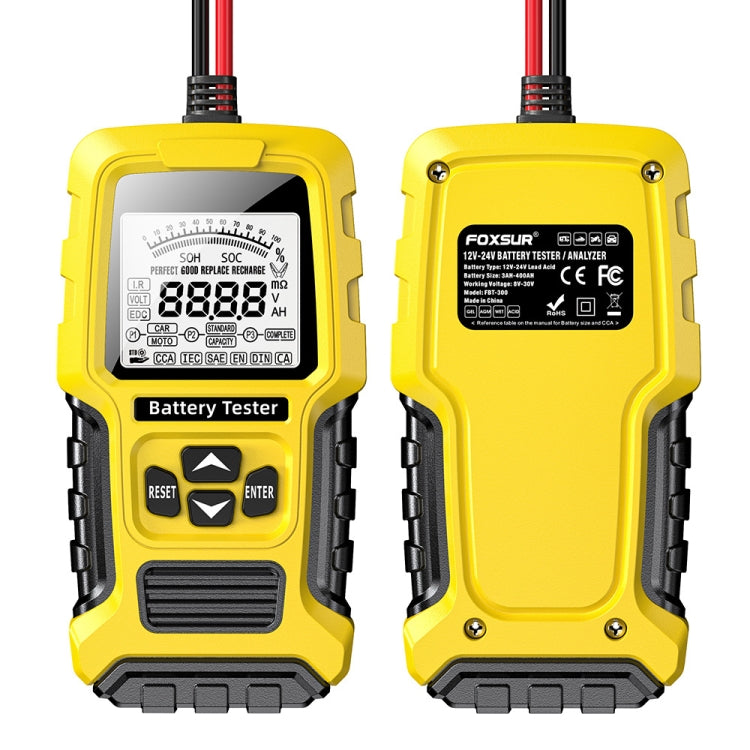 FOXSUR 12V/24V Automotive Lead-acid Battery Internal Resistance Rapid Analyzer(Yellow) - HoMEdemic™ 