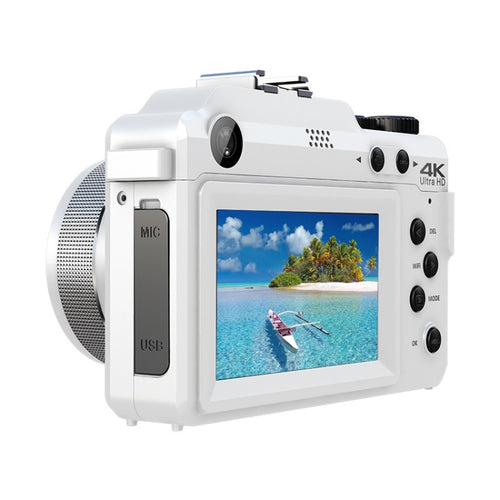 3-Inch Display Digital Camera Dual Front And Rear Cameras 48MP, 18x Digital Zoom 4K HD Camcorder(White) - HoMEdemic™ 