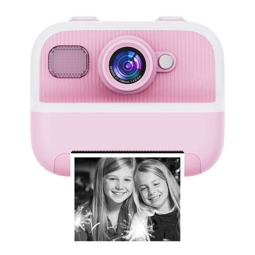 M8 2.4-Inch 1080P HD 2400W Pixel Dual-Camera Children Thermal Printing Camera, Color: Pink - HoMEdemic™ 