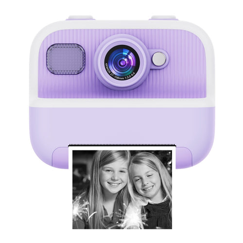 M8 2.4-Inch 1080P HD 2400W Pixel Dual-Camera Children Thermal Printing Camera, Color: Purple - HoMEdemic™ 