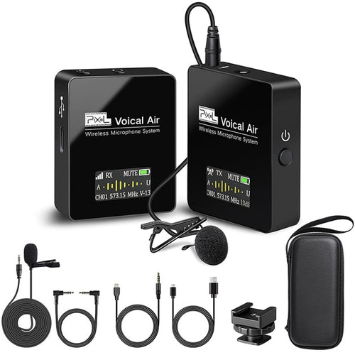 Pixel UHF Wireless Lavalier Microphone System with Real time Monitoring for DSLR Cameras Phones 1 To 1 - HoMEdemic™ 