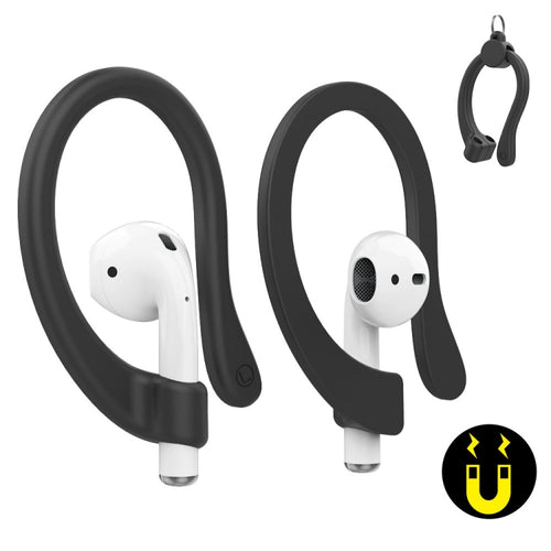 AhaStyle PT78 1pair Wireless Earphones Magnetic Silicone Storage Anti-Loss Earhooks For Apple AirPods 1 / 2 / 3 / Pro / Pro 2(Black) - HoMEdemic™ 