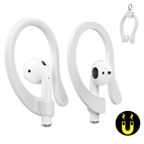 AhaStyle PT78 1pair Wireless Earphones Magnetic Silicone Storage Anti-Loss Earhooks For Apple AirPods 1 / 2 / 3 / Pro / Pro 2(White) - HoMEdemic™ 