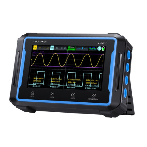 FNIRSI 2C53P Dual Channel Flat Panel Digital Oscilloscope Multimeter Signal Generator 3 In 1(Black) - HoMEdemic™ 