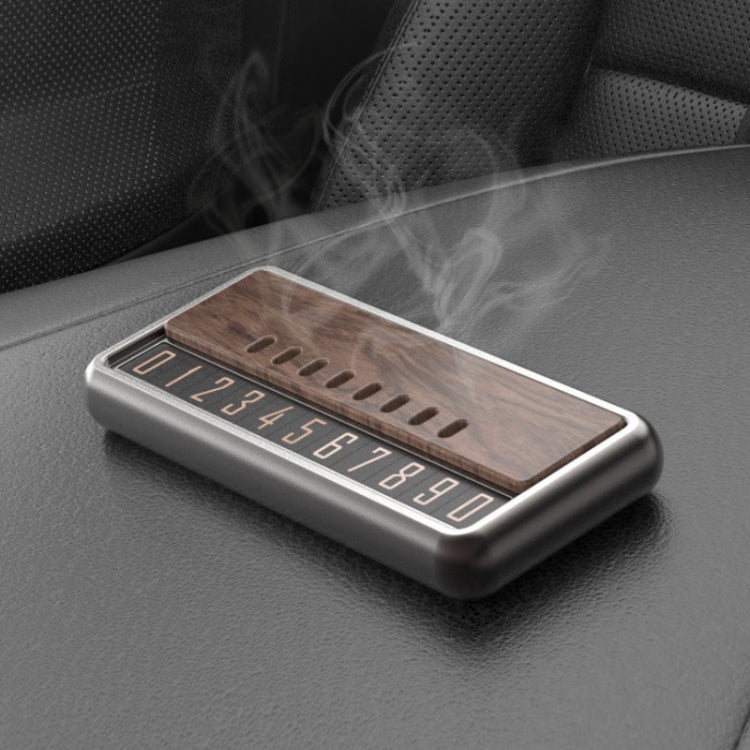 Car Metal Wood Aromatherapy Magnetic Luminous Car Moving Number Plate(Metal+Log) - HoMEdemic™ 
