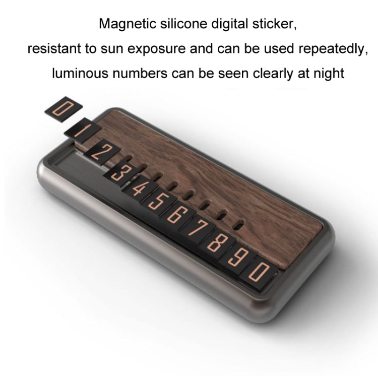 Car Metal Wood Aromatherapy Magnetic Luminous Car Moving Number Plate(Metal+Log) - HoMEdemic™ 