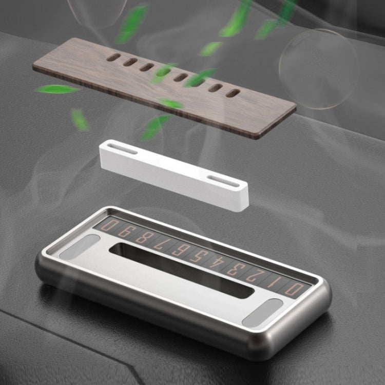 Car Metal Wood Aromatherapy Magnetic Luminous Car Moving Number Plate(Metal+Log) - HoMEdemic™ 
