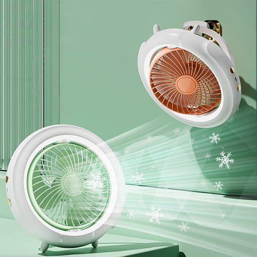 Night Light Desktop Folding Fan Outdoor Camping Hanging Mini Fan, Color: Green Upgraded - HoMEdemic™ 