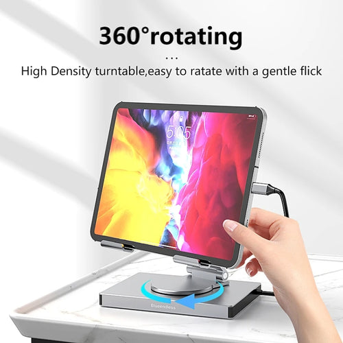 Blueendless 4K/60Hz Multifunctional Folding Tablet Type-C Docking Station Bracket, Spec: 8-in-1 Rotating - HoMEdemic™ 