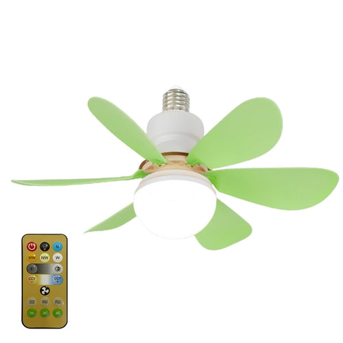 Home Small Fan Light E27 Snail Mouth Suspension Fan Lamp, Size: 420x205mm 30W Matcha Green(Remote Control Without Base) - HoMEdemic™ 