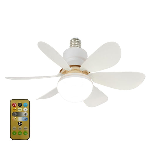 Home Small Fan Light E27 Snail Mouth Suspension Fan Lamp, Size: 420x205mm 30W White(Remote Control Without Base) - HoMEdemic™ 