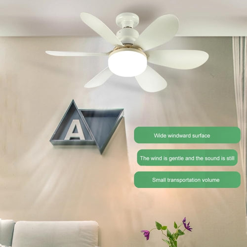 Home Small Fan Light E27 Snail Mouth Suspension Fan Lamp, Size: 420x205mm 30W Matcha Green(Remote Control Without Base) - HoMEdemic™ 