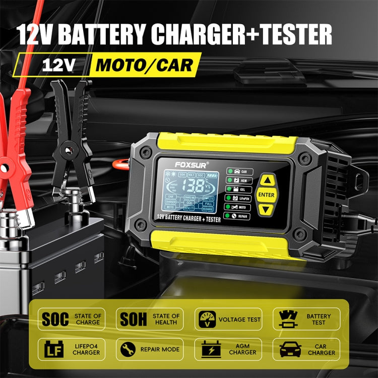 FOXSUR Cars Motorcycles 12V Lithium Cattery Charger With Battery Detection(EU Plug) - HoMEdemic™ 