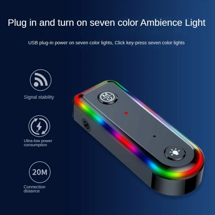 Q3 2-in-1 RGB Light Bluetooth Audio Receiver Launcher Car Audio Adapter - HoMEdemic™ 