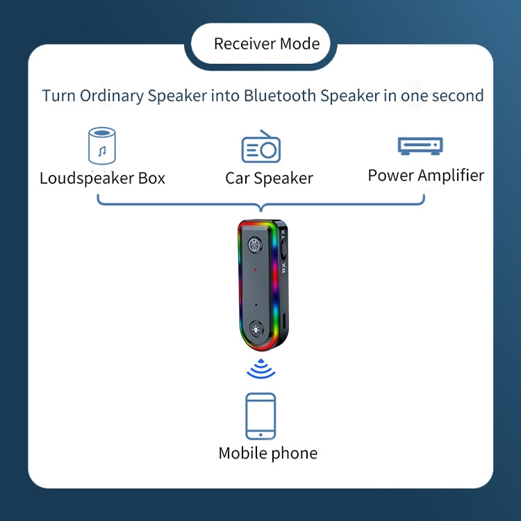 Q3 2-in-1 RGB Light Bluetooth Audio Receiver Launcher Car Audio Adapter - HoMEdemic™ 