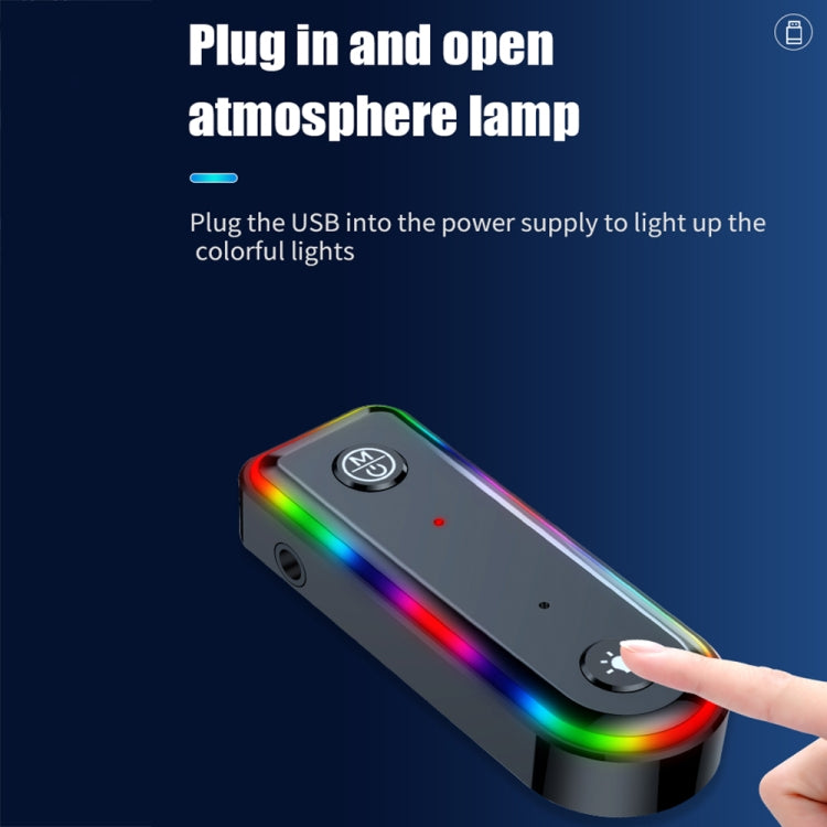 Q3 2-in-1 RGB Light Bluetooth Audio Receiver Launcher Car Audio Adapter - HoMEdemic™ 