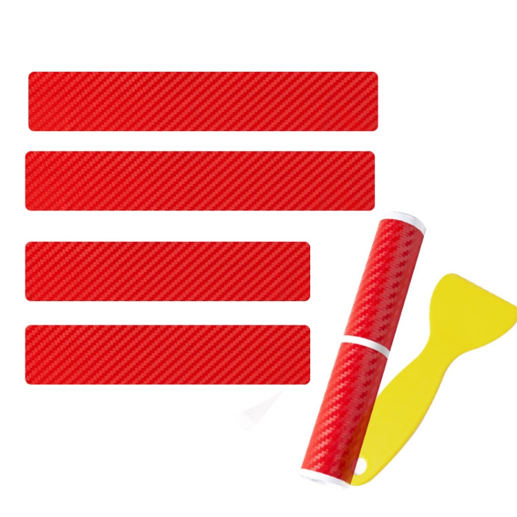 4pcs/Set Car Door Sill Strip PVC Anti-scratch Anti-dirt Protective Film(Carbon Fiber Red) - HoMEdemic™ 