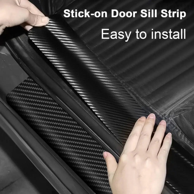 4pcs/Set Car Door Sill Strip PVC Anti-scratch Anti-dirt Protective Film(Carbon Fiber Gray) - HoMEdemic™ 