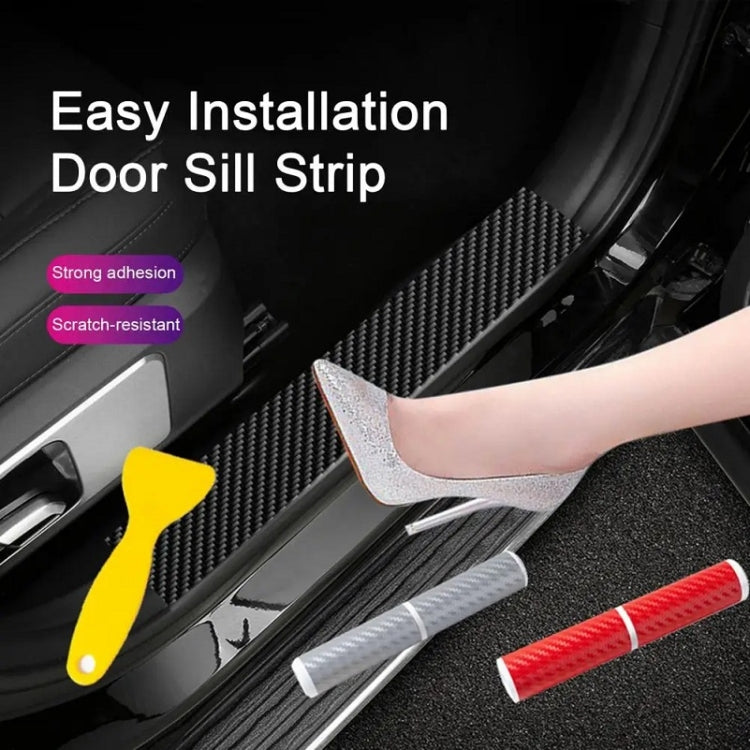 4pcs/Set Car Door Sill Strip PVC Anti-scratch Anti-dirt Protective Film(Carbon Fiber Black) - HoMEdemic™ 