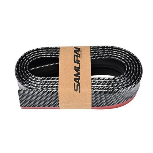 SAMURAI 2.5m Carbon Fiber Car Front Lip Anti-Collision Bumper Modification Strip Supplies, Color: Black - HoMEdemic™ 