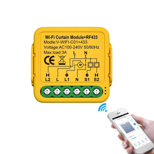 WiFi+RF Graffiti Curtain Switch On / Off Module - HoMEdemic™ 