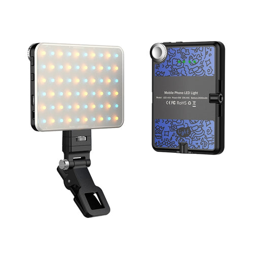 60 LEDs Rechargeable Clip Fill Light With Front & Back Clip Adjusted 3 Light Modes For Phone, Spec: A Type Blue - HoMEdemic™ 