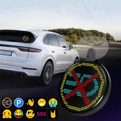 HI.GROOM Car LED Customized Pixel Emoji Lights Bluetooth Remote Control Interactive AI Screen, Style: No Remote Control - HoMEdemic™ 