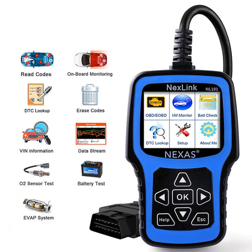 Nexas NL101 Universal OBD2 Scanner Diagnostic Tool & Battery Tester With OBDII - HoMEdemic™ 