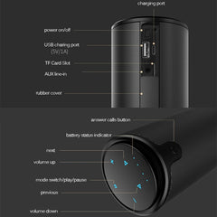 ZEALOT S8 3D Stereo Bluetooth Speaker Wireless Subwoofer Column Portable Touch Control AUX TF Card Playback Handsfree with Mic - HoMEdemic™ 