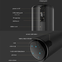 ZEALOT S8 3D Stereo Bluetooth Speaker Wireless Subwoofer Column Portable Touch Control AUX TF Card Playback Handsfree with Mic - HoMEdemic™ 