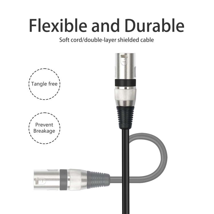 TC145BK55 6.35mm 1/4 TRS Male to XLR 3pin Male Microphone Cable, Length:10m(Black) - HoMEdemic™ 