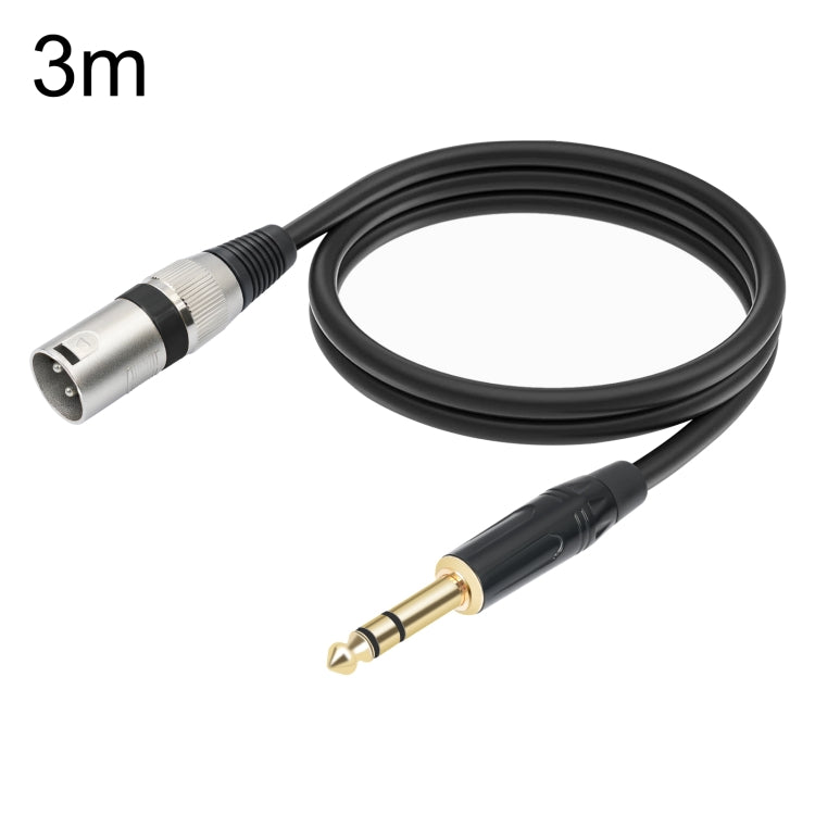 TC145BK55 6.35mm 1/4 TRS Male to XLR 3pin Male Microphone Cable, Length:3m(Black) - HoMEdemic™ 