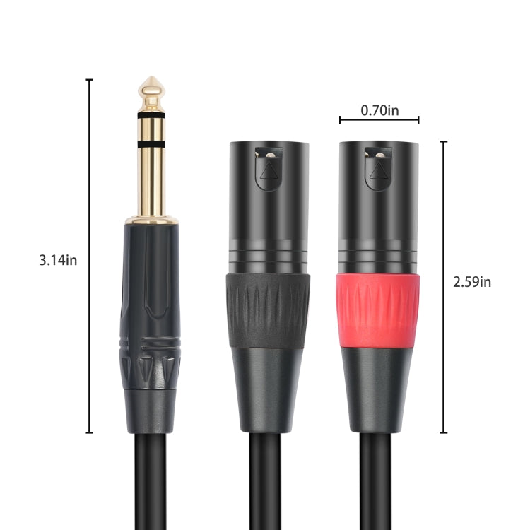 TC145YXK108RE-10 6.35mm 1/4 TRS Male to Dual XLR Male Audio Cable, Length:3m(Black) - HoMEdemic™ 
