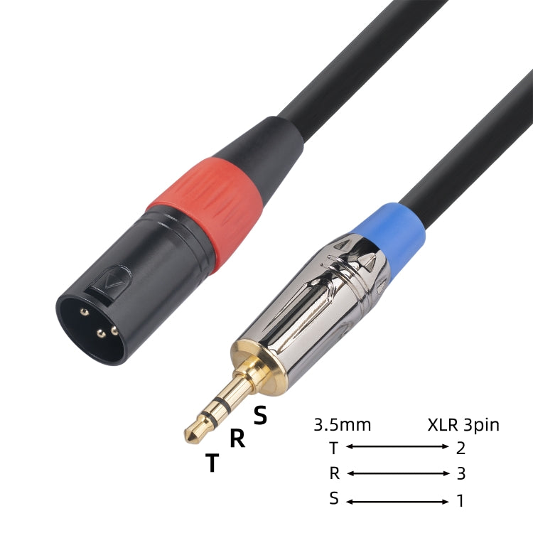 TC194BUXK108-03 3.5mm TRS Male to XLR 3pin Male Microphone Audio Cable, Length: 30cm, 3.5mm M to XLR M - HoMEdemic™ 