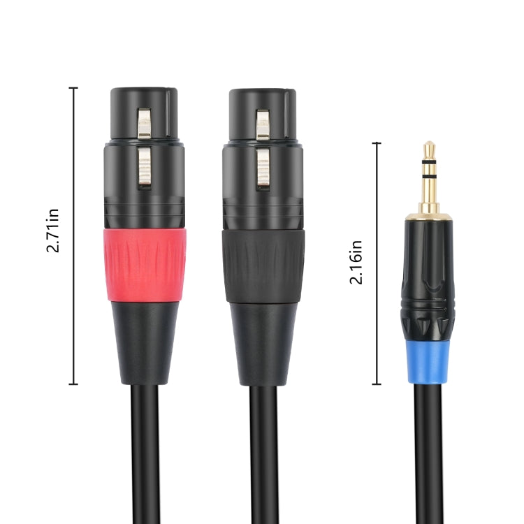 TC195BUXK107RE 3.5mm Male to Dual XLR 3pin Female Audio Cable, Length:1m(Black) - HoMEdemic™ 