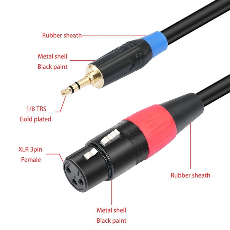 TC195BUXK107RE 3.5mm Male to Dual XLR 3pin Female Audio Cable, Length:3m(Black) - HoMEdemic™ 