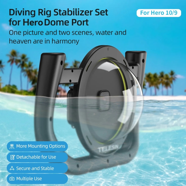 TELESIN  30M Waterproof Handheld Stabilizer Housing Case With Cold Shoe 1/4 Thread - HoMEdemic™ 