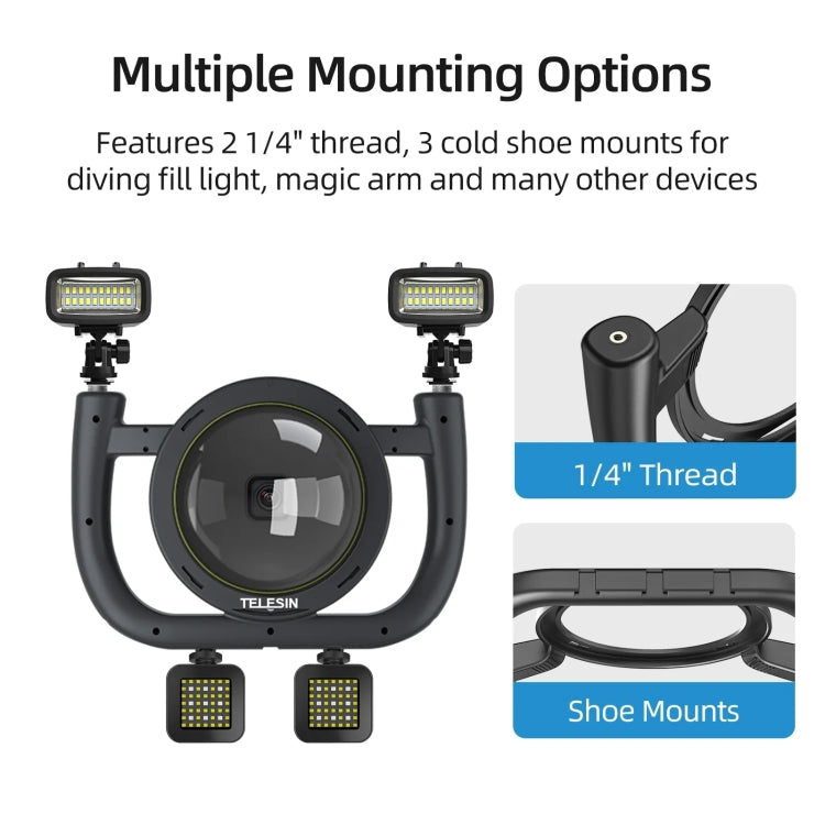 TELESIN  30M Waterproof Handheld Stabilizer Housing Case With Cold Shoe 1/4 Thread - HoMEdemic™ 