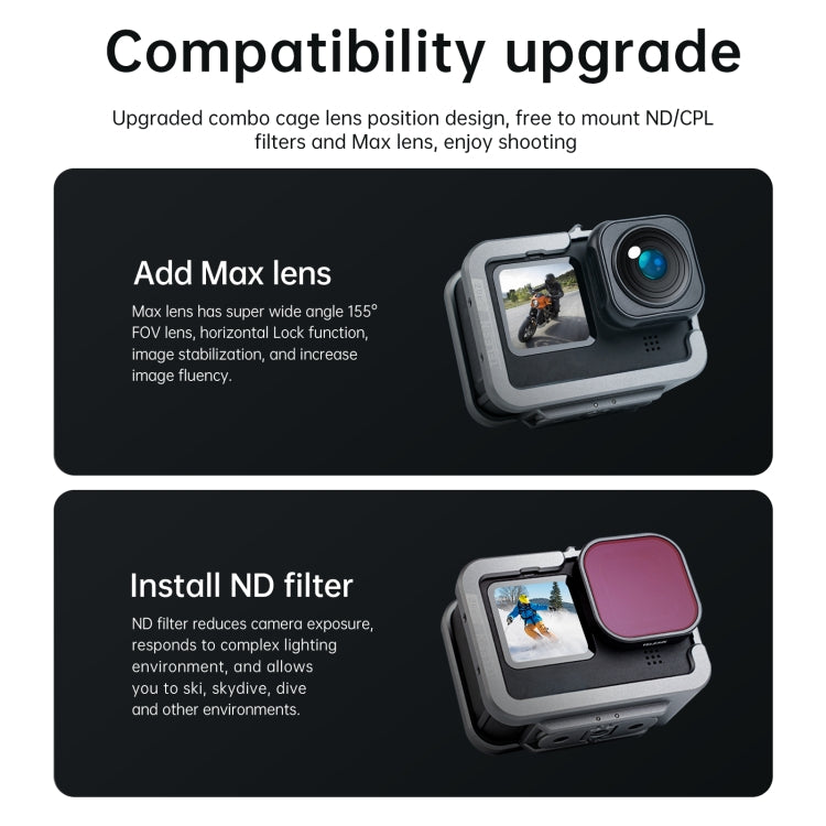 TELESIN Aluminium Alloy Frame Case For GoPro Hero11 Black / HERO10 Black / HERO9 Black ,Spec: Regular Models - HoMEdemic™ 
