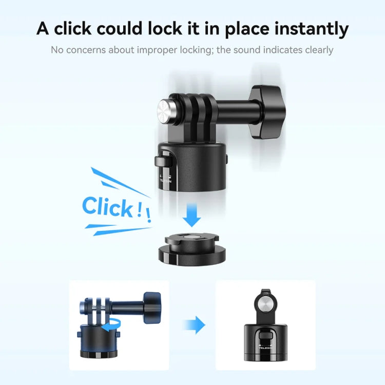 TELESIN CQM-001 Universal Magnetic Quick Release Adapter Kit For Sports Cameras(Black) - HoMEdemic™ 