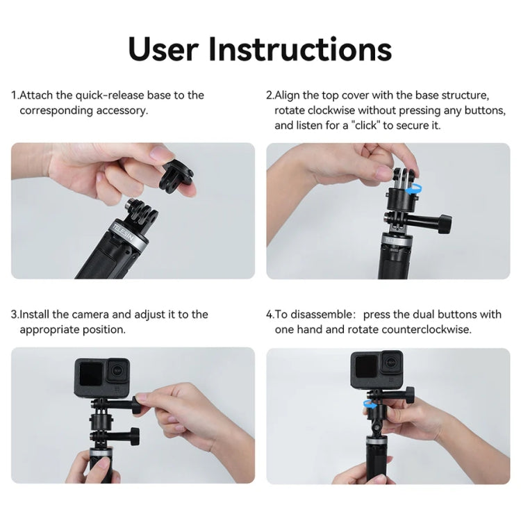 TELESIN CQM-001 Universal Magnetic Quick Release Adapter Kit For Sports Cameras(Black) - HoMEdemic™ 
