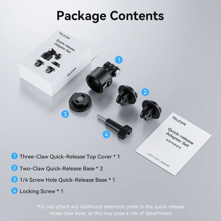 TELESIN CQM-001 Universal Magnetic Quick Release Adapter Kit For Sports Cameras(Black) - HoMEdemic™ 