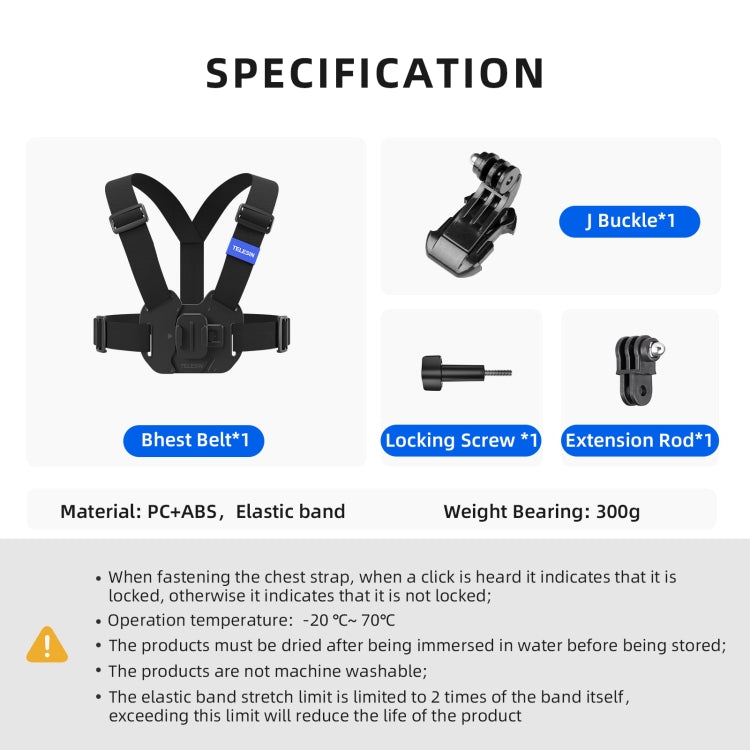 TELESIN  Chest Strap Mount Waistcoat Belt  Mount For Action Camera - HoMEdemic™ 