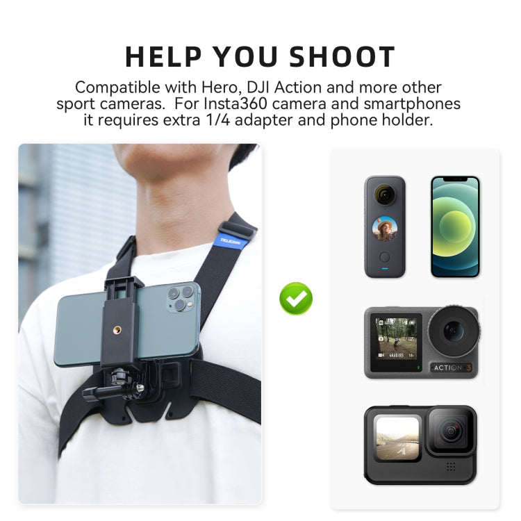 TELESIN  Chest Strap Mount Waistcoat Belt  Mount For Action Camera - HoMEdemic™ 