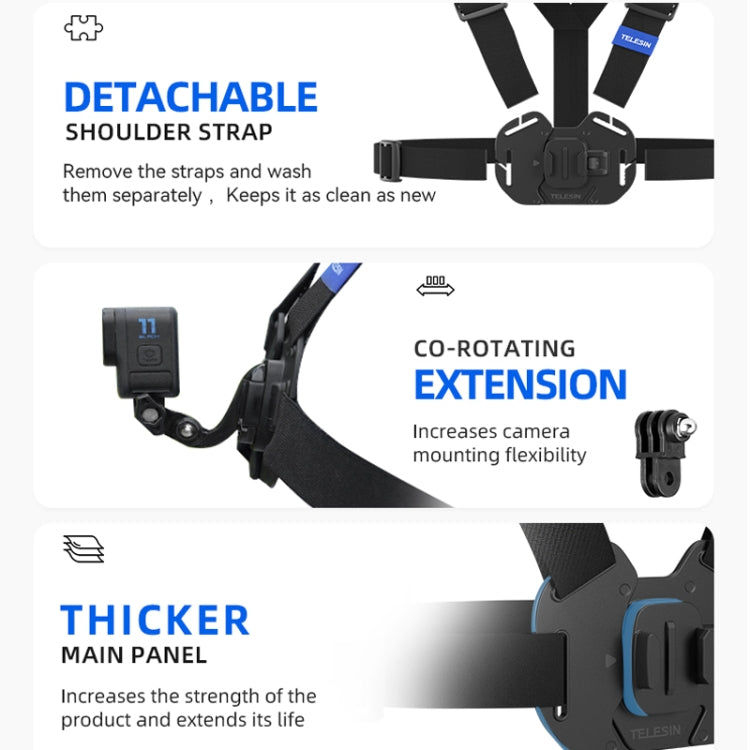 TELESIN  Chest Strap Mount Waistcoat Belt  Mount For Action Camera - HoMEdemic™ 