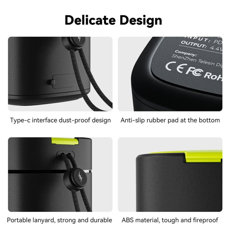 TELESIN GP-FCK-B11 Fast Charged Battery Storage Charging Box For GoPro HERO12 Black / HERO11 Black / HERO10 Black / HERO9 Black(Single Charging Box) - HoMEdemic™ 