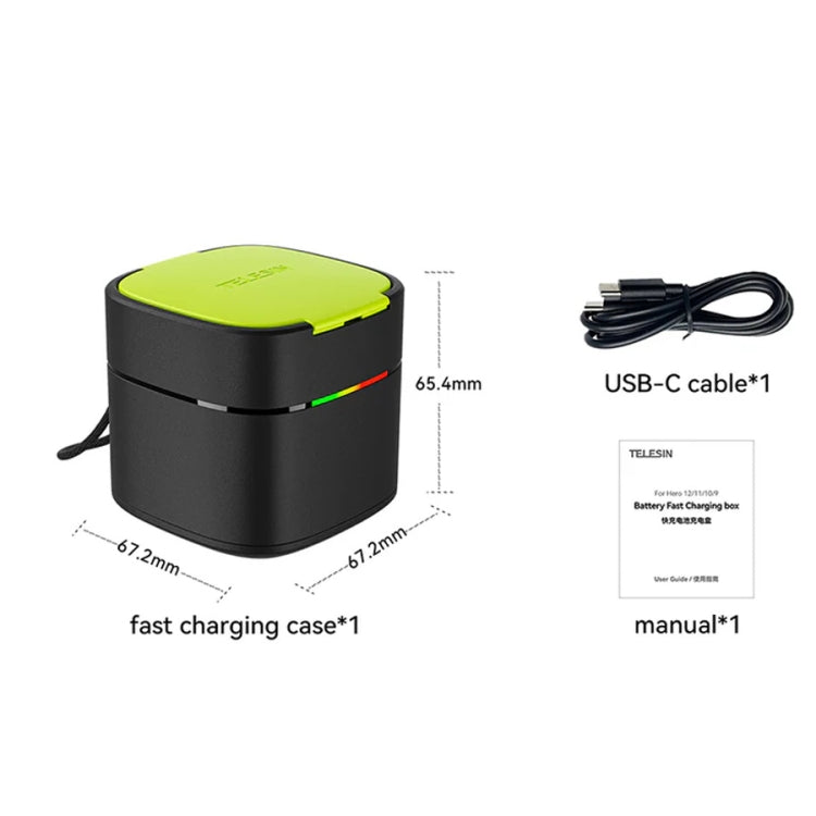 TELESIN GP-FCK-B11 Fast Charged Battery Storage Charging Box For GoPro HERO12 Black / HERO11 Black / HERO10 Black / HERO9 Black(Single Charging Box) - HoMEdemic™ 