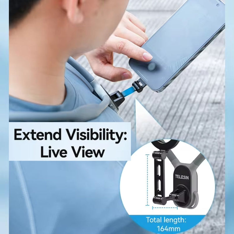 TELESIN MNM-002 Magsafe Magnetic Suction Mobile Phone Hanging Neck POV Viewing Angle Lazy Stand(Blue) - HoMEdemic™ 