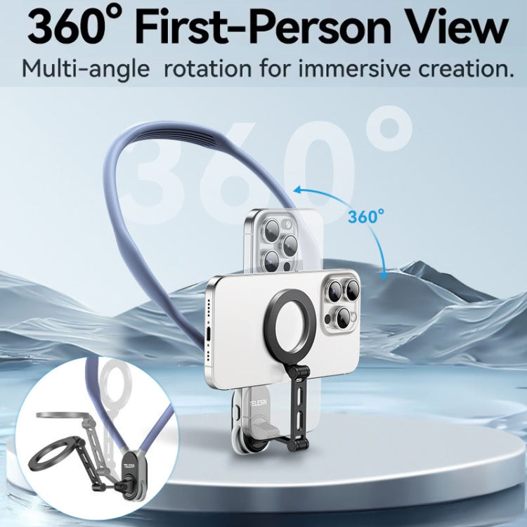 TELESIN MNM-002 Magsafe Magnetic Suction Mobile Phone Hanging Neck POV Viewing Angle Lazy Stand(Sky Blue) - HoMEdemic™ 